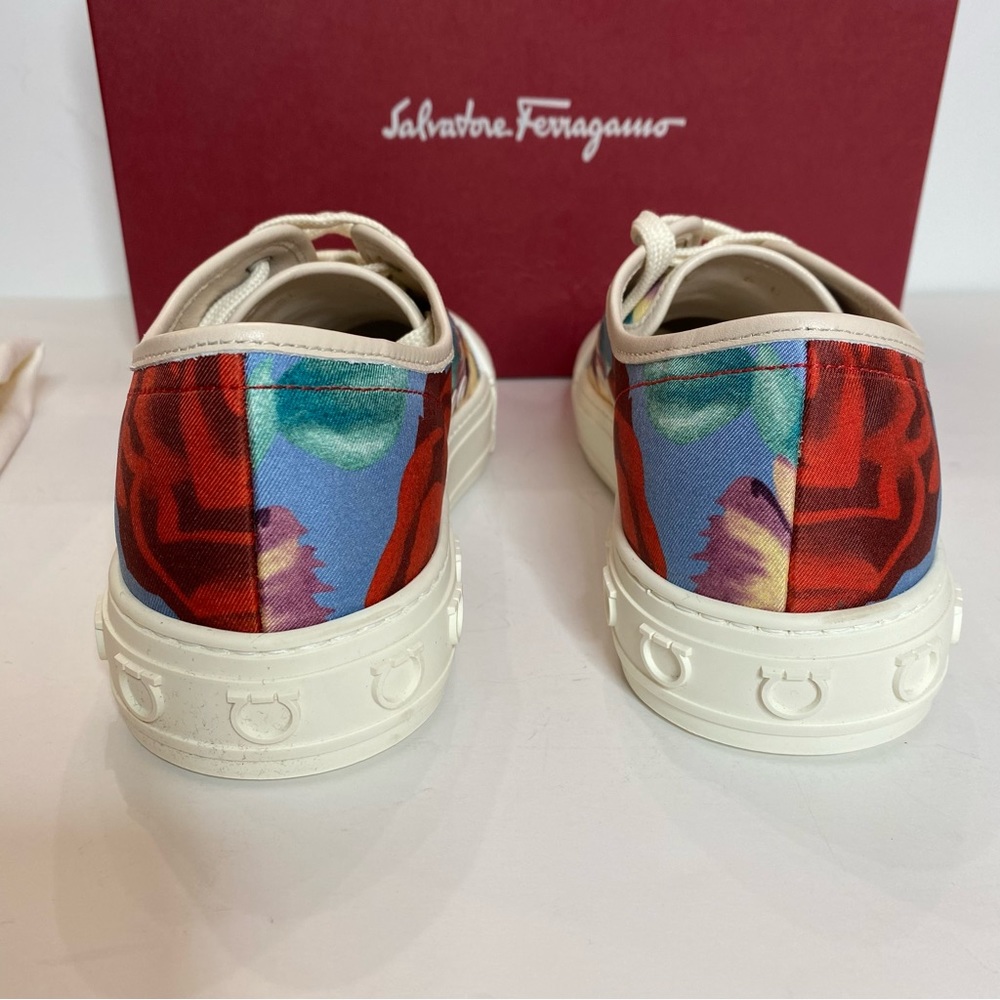 Salvatore Ferragamo Multicolor Floral Printed Sneakers NWT 6C - Picture 4 of 6